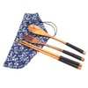 PrintSupremacy 3-Piece Japanese Wooden Utensil Set Spoon Fork and Chopsticks