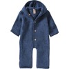 Engel Baby Jumpsuit with Hood, Wool Fleece - Blue blend,