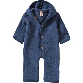 Engel Baby Jumpsuit with Hood, Wool Fleece - Blue blend, size: 74-80