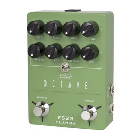 FLAMMA Octave Guitar Pedal FS23 Pitch Shifter Pedal with Modulation, Reverb, and Slow-attack for Electric Guitar, True Bypass