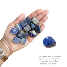 BellaMira Lapiz Lazuli Crystal, Single Polished Stone, Healing Crystal for Promoting Inner Truth, Inner Power, Love, Purification, Intuition and More