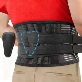 AIDY-PRO Faja Lumbar Para Hombres Y Mujeres Con Dolor Lumbar, Faja Lumbar Ajustable Con Almohadilla De Soporte Lumbar, Cinturón De Diseño...          