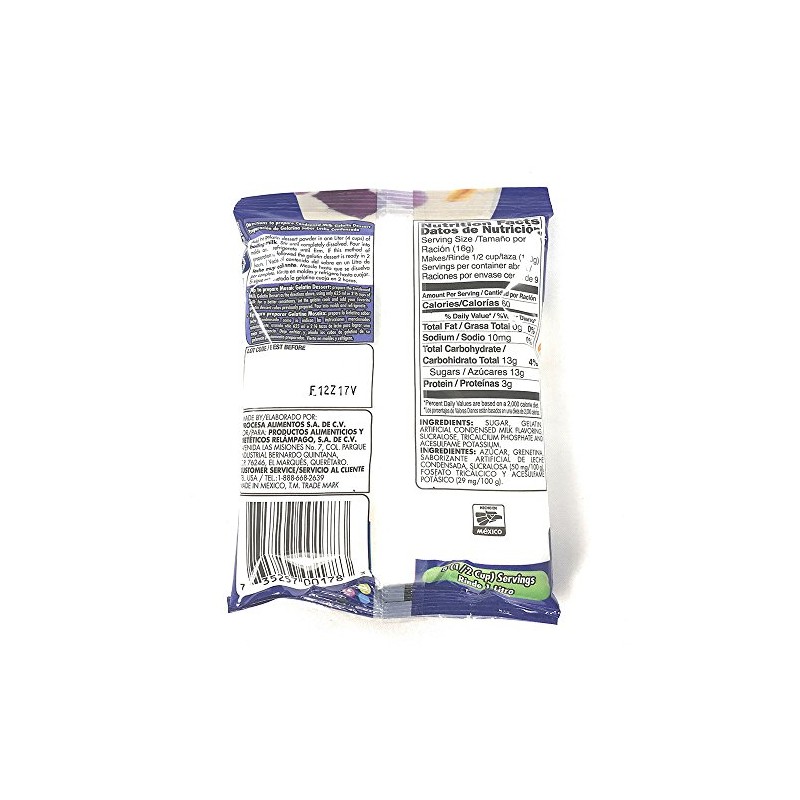 D'Gari Gelatin Dessert Leche Condensada- Condensed Milk 4.9 oz- 5