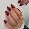 Rchovsam Medium Almonds Press on Nails Solid Red False Nails
