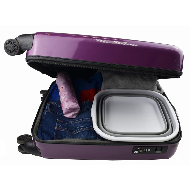 SAMMART Folding Tub (White/Grey, 5.5 L Tub)