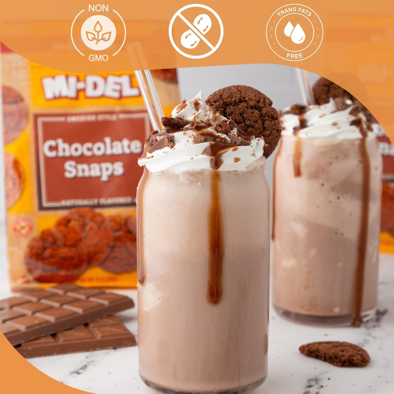 Mi-Del Chocolate Snaps Cookies - Crunchy Chocolate Cookies - Non-GMO