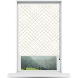 Windowpix ShadePix Blackout Roller Window Shade Custom 21 x 36 Peaks Modern White Beige