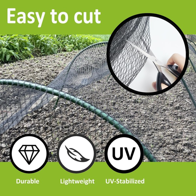 POYEE 50x50ft Bird Netting, 1 inch Mesh, Heavy Duty Garden
