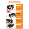 4-in-1 Electric Nail Clipper, One-Touch Interchangeable Heads, Built-in Magnifier &
