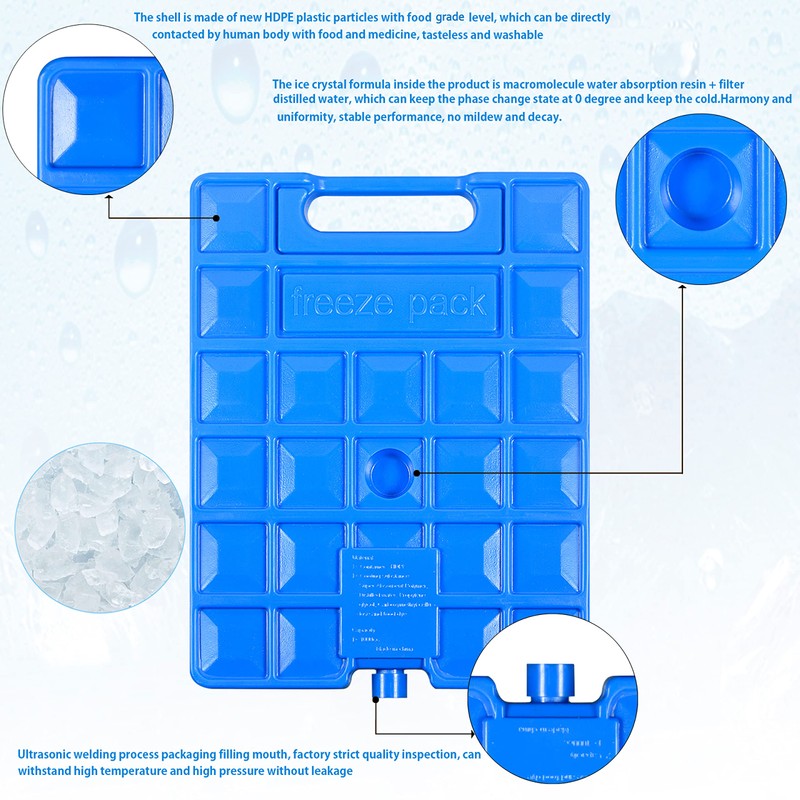 REV. LANG Large Freezer Cold Ice Pack Block Ice Chest,