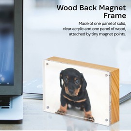 Canetti Design Group The Original Acrylic Museum Magnet 4x6 Frame with Natural Wood Back - 4x6