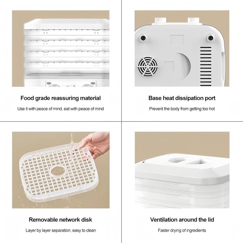 2025 Upgraded Food Dehydrator with 5 Trays - Digital Timer