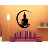 Heaven Decors Lord Buddha;Gautam Buddha Black Wall Decal and Sticker