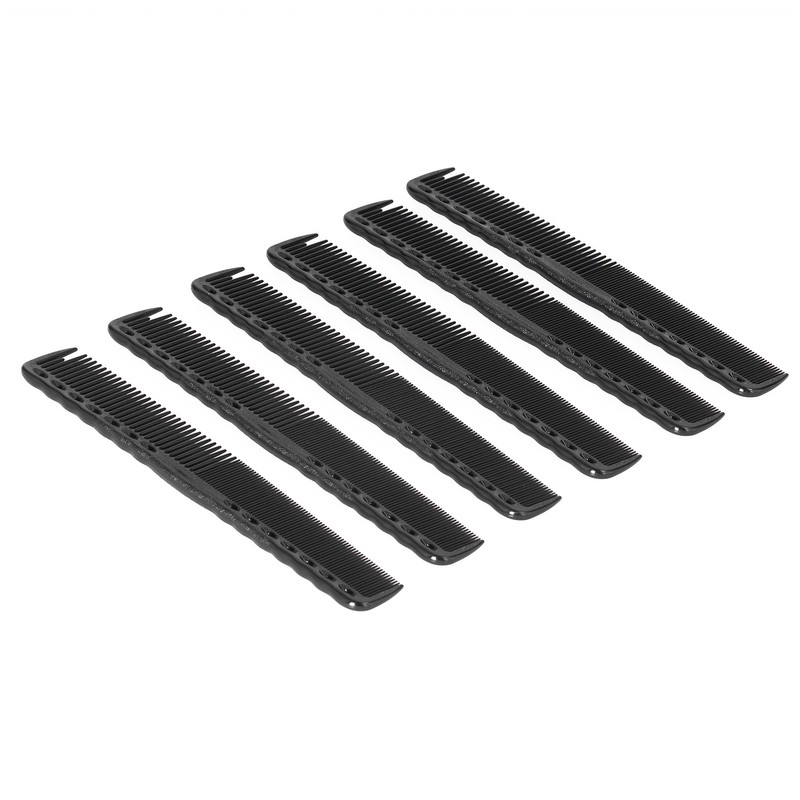 6pcs Carbon Fine Cutting Combs Salon Barber Plastic Hairdressing Flat