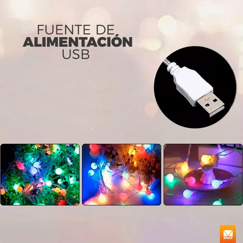 Maíz Serie Focos Bombilla Luces Led Navidad Decorativa Multicolor