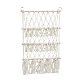 ＫＬＫＣＭＳ Stuffed Animals Net Plush Toy Organizer Hammock with Tassels Mesh Soft Macrame Boho Hand Woven Tapestry for Nursery Play Room, Style B