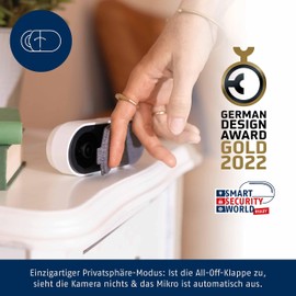 ABUS WiFi Surveillance Camera - Privacy Indoor Camera PPIC31020 - with Privacy Mode, 180 Degree Viewing Angle, Motion Detection, Push Message, Night Vision, 8GB Memory Card, 1080p/Full HD & App