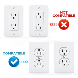 Outlet Shelf, Wall Outlet Shelf, White Outlet Shelf with Cord Storage, Standard Vertical Duplex Wall Shelf Organizer for Bathroom Decor Smart Home Space Saving Power Tools, Toothbrush (2 Pack)