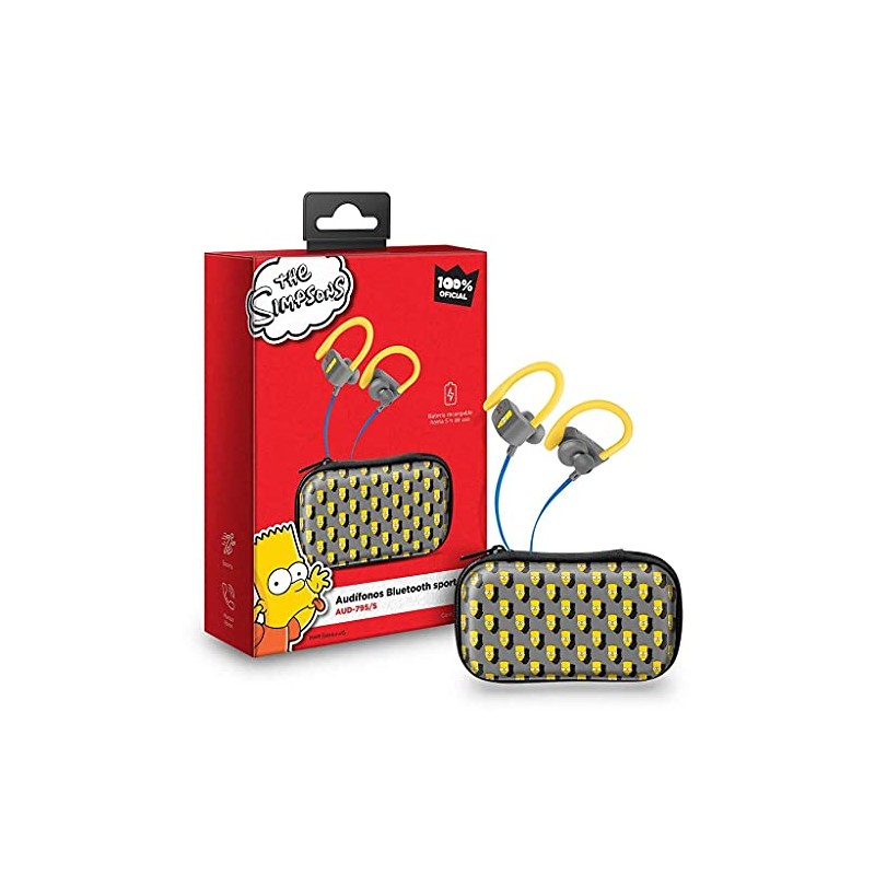 STEREN Audífonos Bluetooth Sport Free con Cable Plano The Simpsons™-Bartface