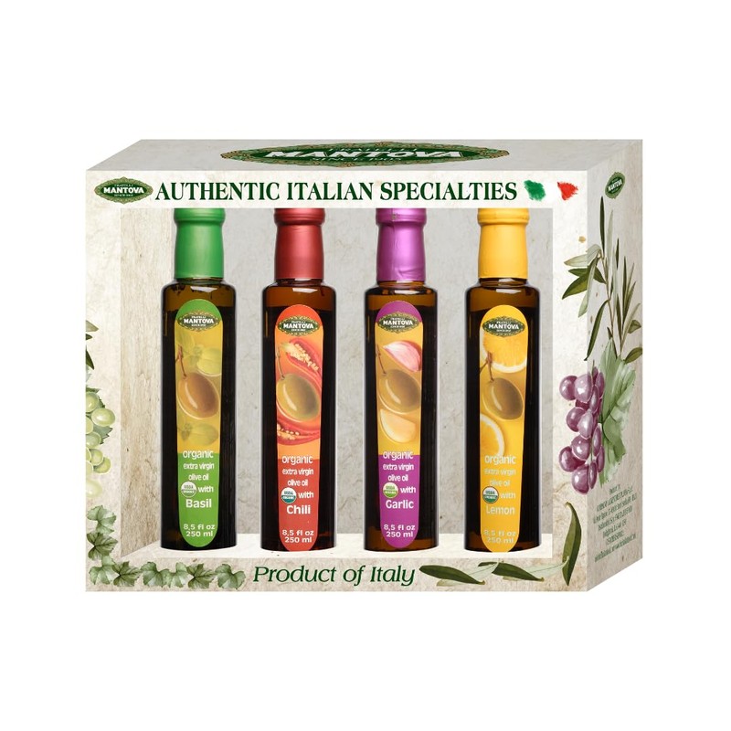 Mantova Organic Flavored Extra Virgin Olive Oil Variety Pack –