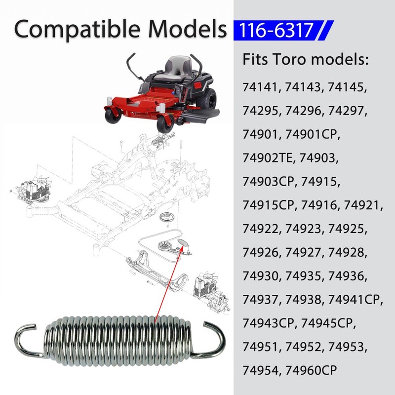 ZanFyxil 116-6317 Extension Spring for Toro & Exmark Zero-Turn Mowers,