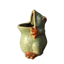 MONMOB Ceramic Frog Shaped Plant Pot Bonsai Flower Pot ucculent Planter Multipurpose Pot Garden Outdoor Decor Outdoor Planter Plants Patio Balcony Yard Lawn Ornament Gifts for Women(4.3")