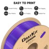 Gratkit Silk Tri-Color PLA Filament，Coextrusion PLA Filament 1.75mm, -0.03mm, 1KG/Roll,