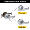 HISAFE Commercial Storeroom Door Handle Heavy Duty Grade 2 Locks,