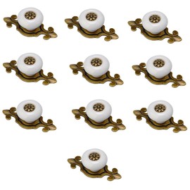 Beautiful Life 10 Piece Cabinet Handles, Door Knobs, Furniture Knobs, Furniture Knobs, Furniture Knobs, Ceramic (White)