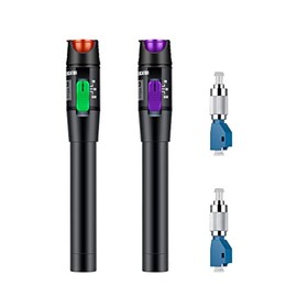 Moocci 2 Pcs Visual Fault Locator 30KM Fiber Optic Cable Tester Meter - VFL Fiber Optic Tools Source Tester Detector Kit with 2 Pcs FC Male to LC Female Adapter for LC/FC/SC/ST, Network Cable Test