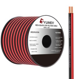 TYUMEN 18 Gauge Wire 100FT, 18/2 AWG Red Black Hookup Electrical Wire LED Strips Extension Cord 12V/24V DC Cable, 18AWG 2 Conductors Flexible Wire for LED Ribbon Lamp Tape Lighting