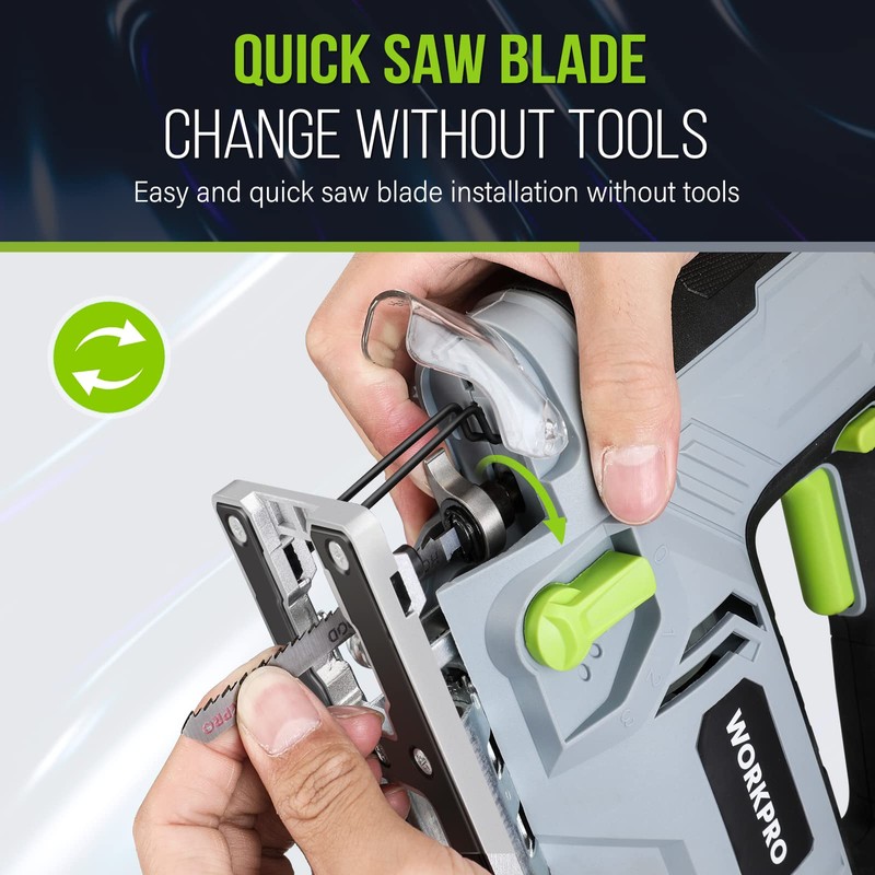WORKPRO Jigsaw, 6.5AMP 850W Corded Electric Jig Saw Tool Kit