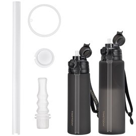 TakeToday Replacement Straw 32oz & 20oz Water Bottles | Reusable Silicone Straw with Sealing Rings | Clear, BPA-Free, Easy to Clean