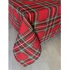 1KDreams Scottish Christmas Tablecloth with Tartan Lurex Glitter Effect Modern