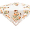 Quinnyshop Orange Tulips and Butterflies Embroidery Table runner 34-inch-by-34-inch/ 85
