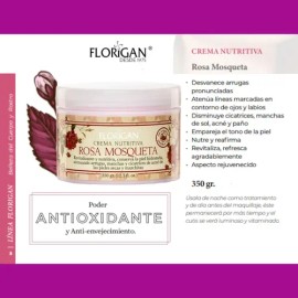 Crema Nutritiva Rosa Mosqueta 350gr. Florigan Tipo De Piel