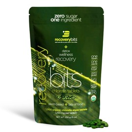 RECOVERYbits - Organic Chlorella Tablets - Plant-Based Algae Superfood - Chlorophyll - Cracked Cell Wall - Energy - Immune System - Detox - Keto - Vegan - Non-GMO - Large Bag - 1000 Tablets