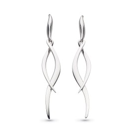 Kit Heath Entwine Twine Twist Drop Earrings - Sterling Silver, Unique Twist Design, Perfect for Adding a Contemporary and Dynamic Touch to Your Style