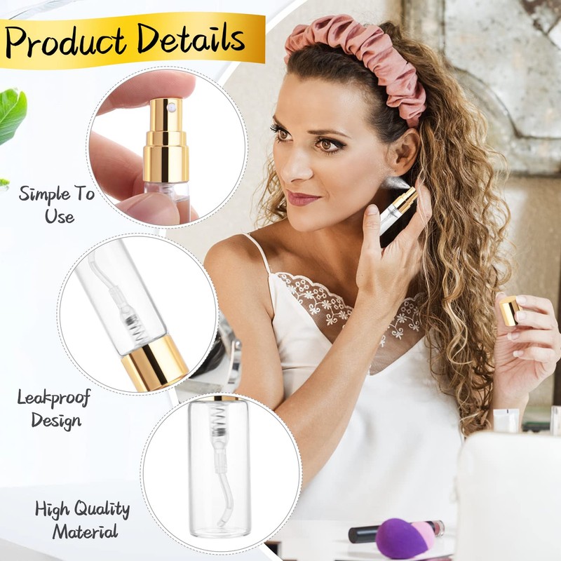Cositina 30 Pack 3ml Fine Mist Atomizer Glass Bottle Mini