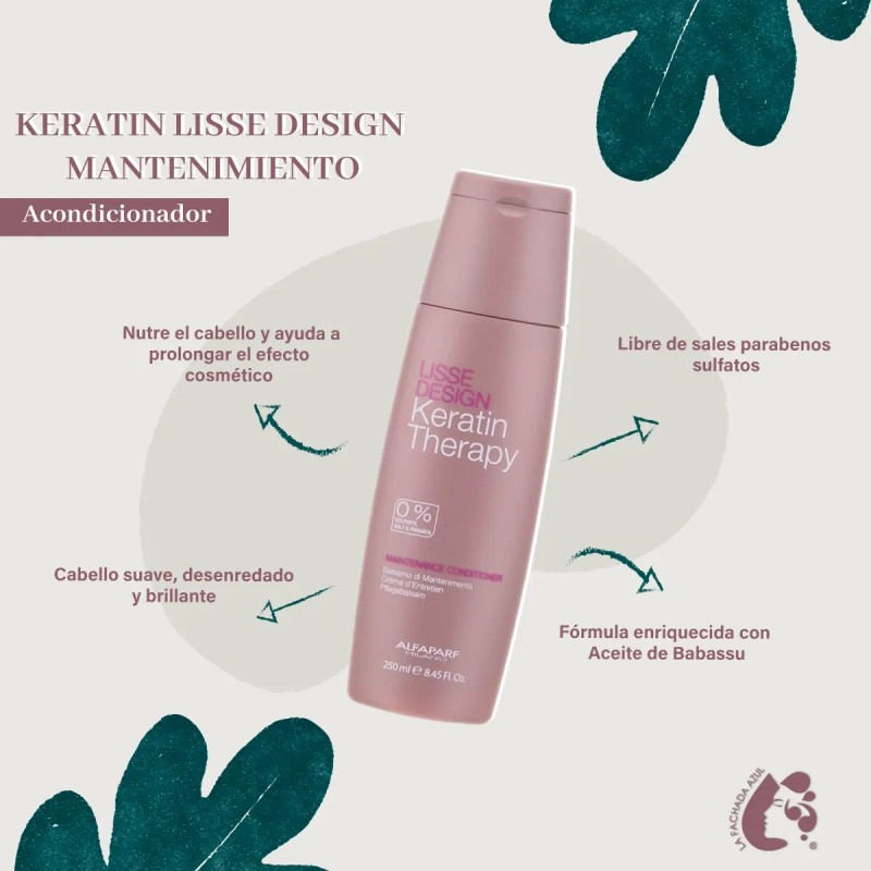 Alfaparf 2 Shampoo + 1 Acondicio. Lisse Design Keratin Mante