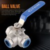 1pc Stainless Steel SUS304 Pipe Ball Valve Three Way T
