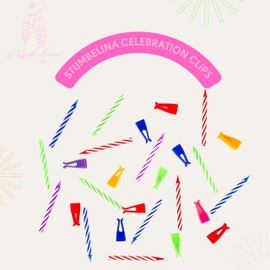 Celebration Birthday Candle Clips | Party Favors for 21st, 40th, Birthdays, New Years and More! | Unique Fun Beer Cup Shot Glass Champagne Toast Candles (Multi-Color, 15 Candles)