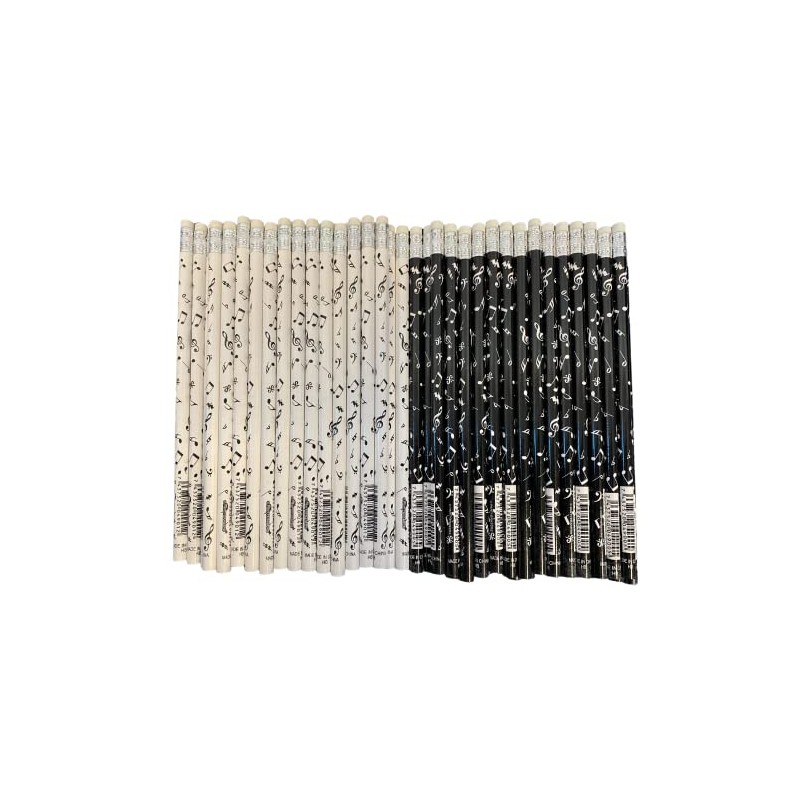 PartyErasers Music Themed Stationery - Mixed Black and White Musical