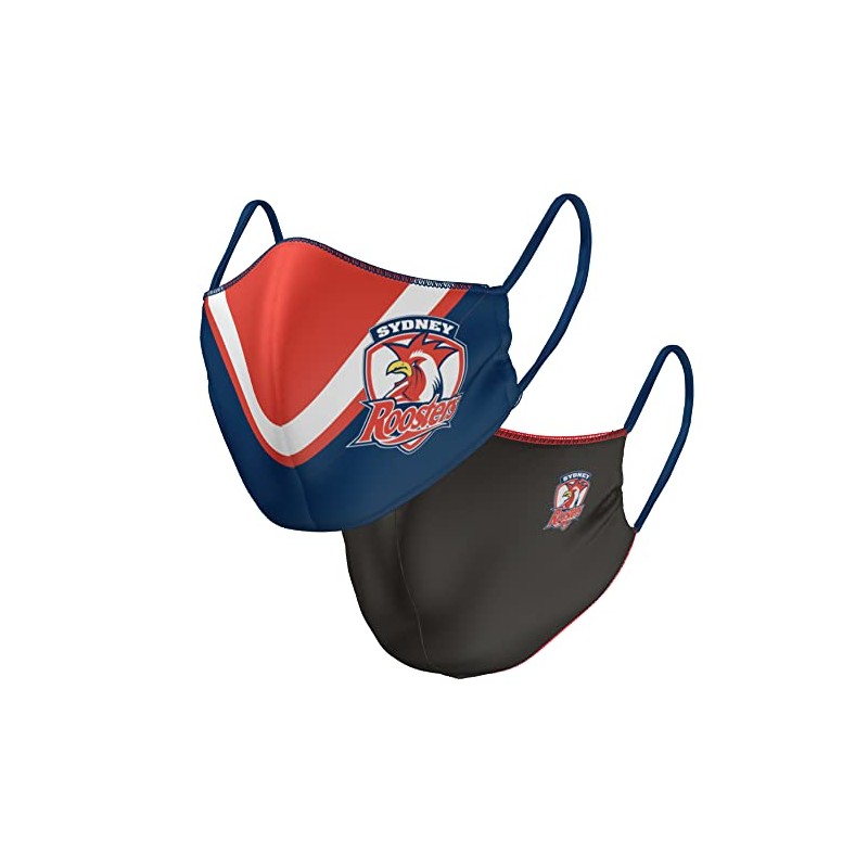 NRL Face Mask - Roosters - Reversible - Washable -