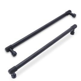 BUKOBYHE 6 Pack 10Inch Matte Black Kitchen Cabinet Handles Knurled Cabinet Pulls Black Drawer Pulls Kitchen Hardware