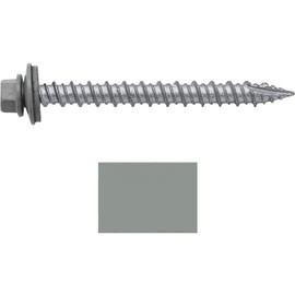Metal ROOFING SCREWS: (250) 10 x 2" SLATE GRAY Hex Head Sheet Metal Roof Screw. Self starting/tapping metal to wood siding screws. EPDM washer. Colored head