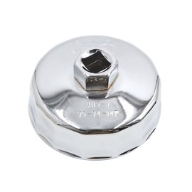 sourcing map 14 Flutes 76 mm Oil Filter Wrench Oil Filter Caps Set Steel Oil Filter Tool Silver