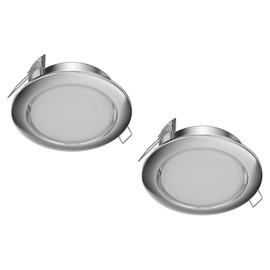 ledscom.de Zobe II LED Recessed Spotlights Flat GX53 Matt Chrome Round 10.301 W 1212 lm White 107 mm Diameter Bolt Circle 90 mm Diameter Pack of 2