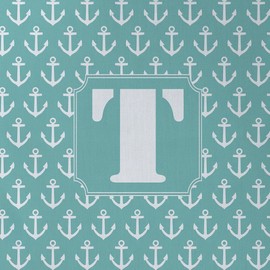 CafePress Monogram Letter T Anchor Nautical All Over Print T 18"x18" Reusable Grocery Shopping Sling Tote Bag