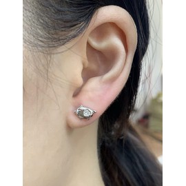 Crystal Love Heart Cute Pig Sterling Silver Studs Earrings for Women Teen Girls Sensitive Ears Tiny Animal Pet Lucky Post